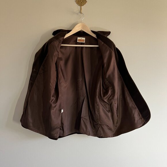 Vintage Koret of California Velvet Look Brown Blazer | No Size Tag - Picture 2 of 10